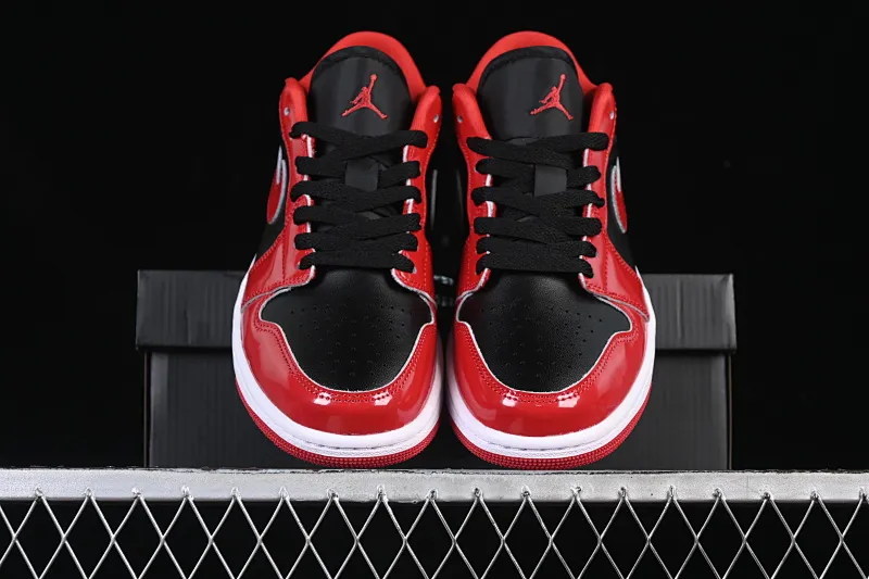 All categories Air Jordan Jordan series basketball shoes Air Jordan 1 Low G version pure original Air Jordan 1 Low AJ1 Joe 1 patent leather black and red low-top cultural casual sneakers HV4089-006